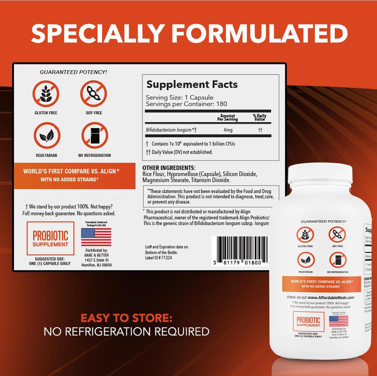 Generic Probiotic Label Generic Align Probiotic | Bifidobacterium Longum Probiotic | 180 Count ...